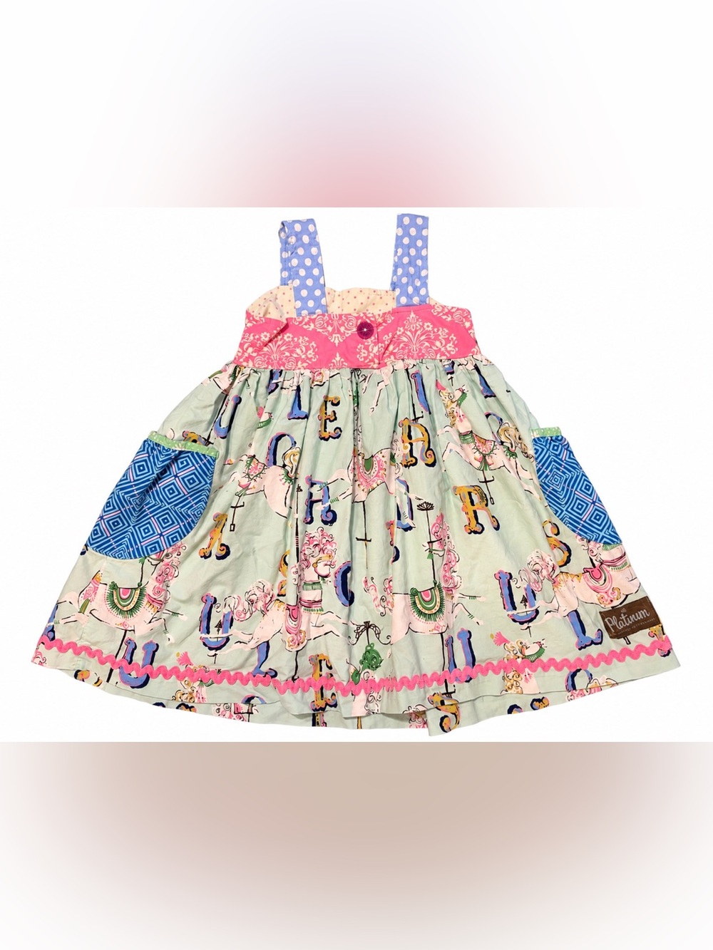 Matilda Jane Platinum Carousel Horse Dress Girls Size 6 #6/14 Rare Limited